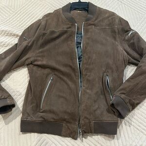 Superdry mens real suede leather bomber jacket XL